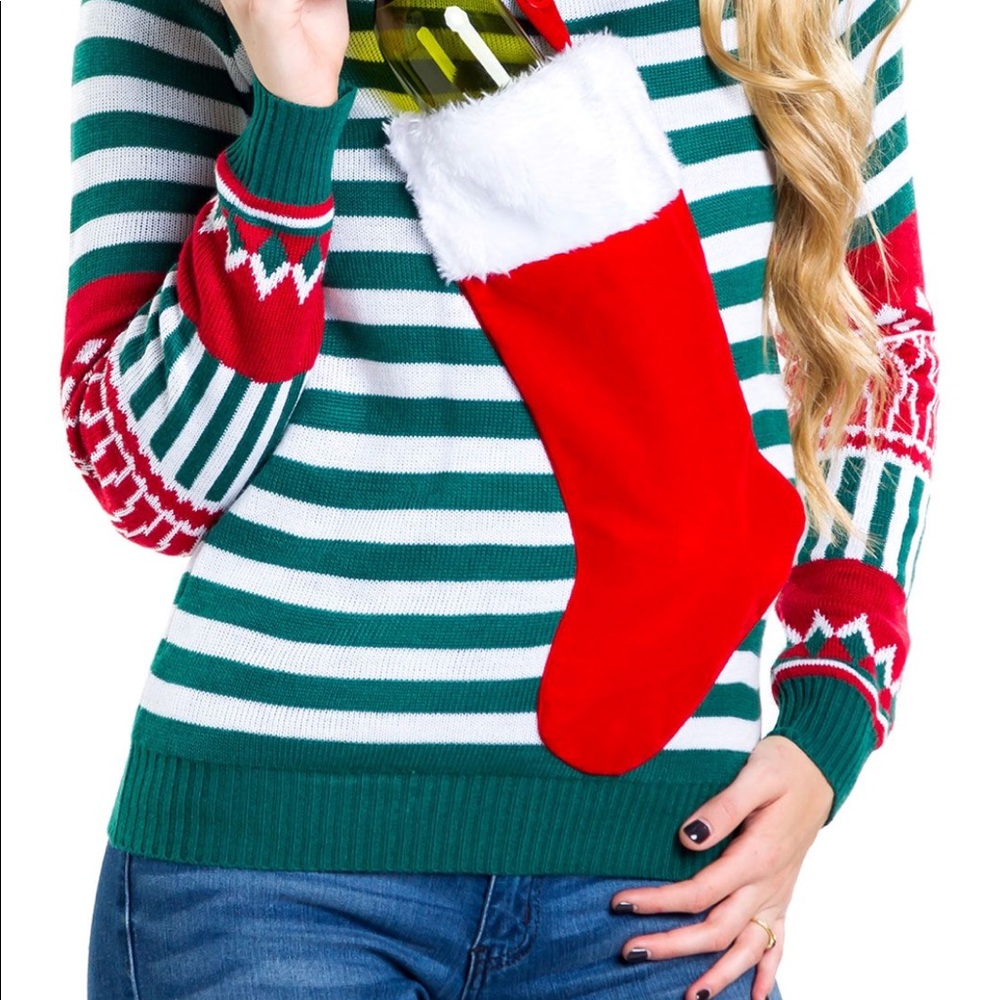 (Tipsy Elves) stocking ugly Christmas sweater